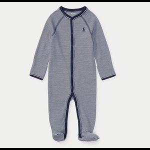 ⭐️Ralph Lauren Striped Cotton Coverall Footsie